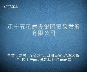 辽沈商贸领域中的日用杂品新增长 辽宁五星建设集团贸易发展档案分析